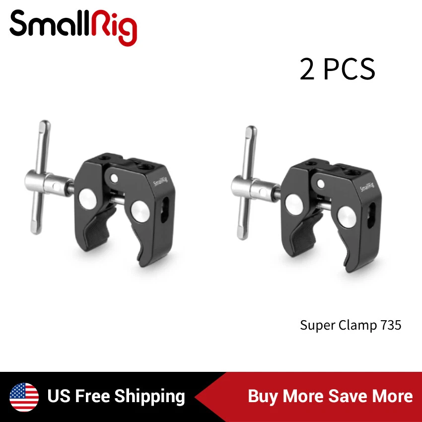 SmallRing Super Clamp with 1/4" and 3/8" Thread - Black/Silver (735)