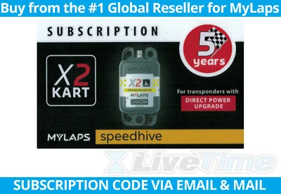 MyLaps X2 Subscription 5-year Renewal Card for Kart Direct Power Transponder - Image 1 of 2