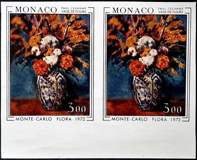 Monaco 1972 imperf MNH Art Paintings Flowers Margin Stamps YT €100.00 - Image 1 of 4