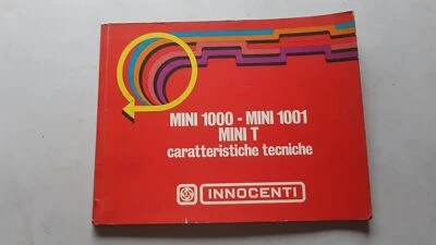 Innocenti Mini 1000 1001 T Export 1972 manuale officina caratteristiche tecniche - Immagine 1 di 4