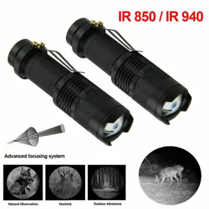 Linterna LED IR Iluminador Infrarrojo Visión Nocturna Zoom Caza Antorcha 850/940nm - Imagen 1 de 11