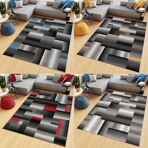Teppich Modern Geometrisch Vierecke Gelb Blau Rot Kurzflor Wohnzimmer ÖKOTEX - Bild 1 von 27
