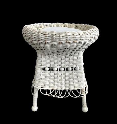 Antique Wicker Stool ~ Victorian ~ Cottage Cover