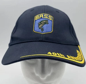 BASS Bassmaster Bass Anglers Sportsman Society 40 Anniversary Hat Cat Mens Strap - Picture 1 of 6