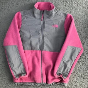 The North Face Jacket Youth XL Pink Long Sleeve Full Zip Mock Neck Logo Girls - Picture 1 of 18
