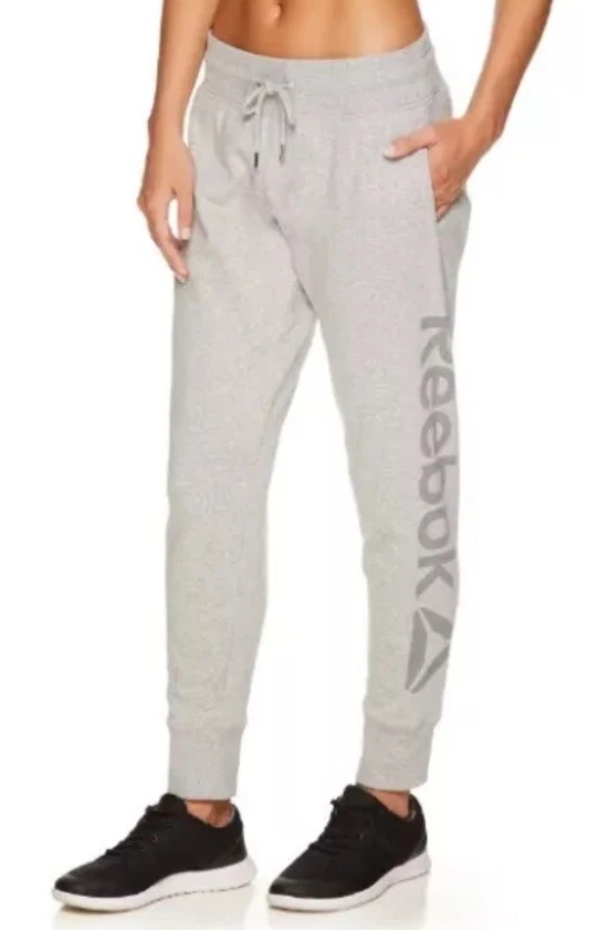 Reebok Women's Elite Cozy Fleece Jogger with Pockets Grey Heather Size 3XL