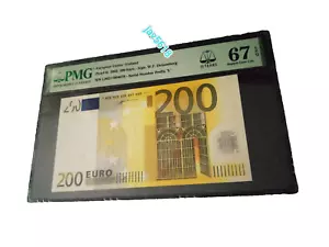 EURO 200 BANKNOTE PMG 67 🇪🇺 NOTE W.DUISENBERG FINLAND 2002 "L" VERY RARE MONEY - Picture 1 of 7