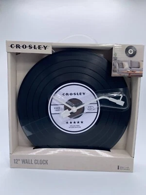 Настенные часы Crosley виниловая пластинка 12 дюймов коллекционное студийное издание черные/белые - Изображение 1 из 4
