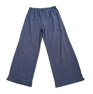 SOFT SURROUNDINGS Womens Size Large Tall Blue 100% Cotton Wide Leg Pull On Pants - Picture 1 of 6