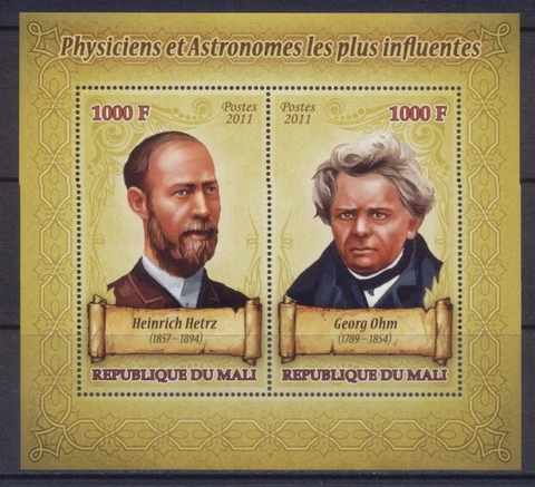 Physicists & Astronomers: Heinrich Hertz & Georg Ohm s/s MNH #ML1138 Cover