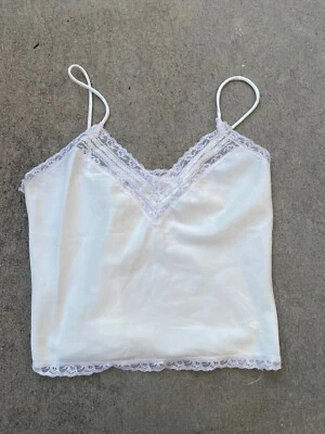 Vtg Christian Dior White Cropped Camisole - Image 1 of 4