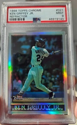 Ken Griffey Jr 1998 Topps Chrome Refractor #321 PSA 9 Mariners HOF 1:2652 - Image 1 of 3