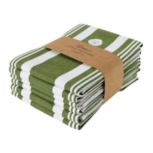 6PK J.Elliot Home Eleanor 50x70cm Cotton Kitchen Tea Towel Rectangle Cloth Olive - Picture 1 of 3