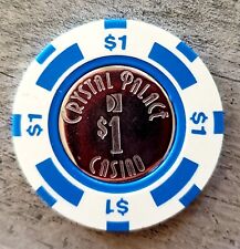 $1 Crystal Palace Casino Chip with metal inlay - Nassau, Bahamas