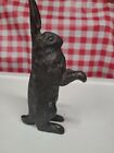 Antique Bronze Standing Bunny Rabbit Hare Figurine Statue 