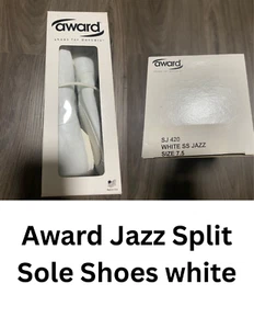 Award Jazz Shoes White Lace Up Leather Size New Split Sole Dance - All Sizes - Picture 1 of 1