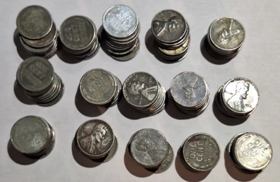 3 rollos de centavos de trigo de acero de 1943 Foto 1 de 3