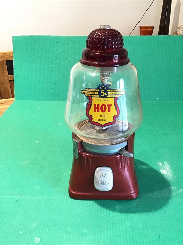 Торговый автомат Minneapolis Regal Hot Peanuts антикварный для восстановления БЕЗ КЛЮЧА без шнура - Изображение 1 из 4