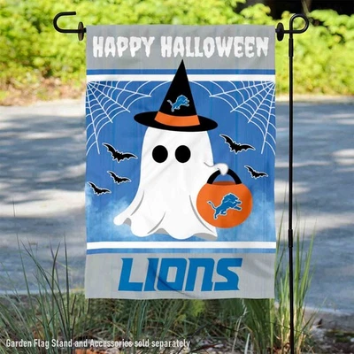 Bandera oficial de jardín de los Detroit Lions Happy Halloween Foto 1 de 4