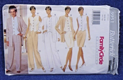 Vintage 90s Butterick Pattern 3951 Family Circle Career Work Wardrobe 6-10 Uncut - Image 1 of 2