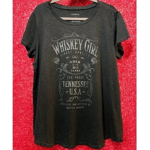Torrid 1 (1X 14/16 ) Classic Fit Whiskey Girl Slub Crew Neck Graphic Tee T shirt - Picture 1 of 1
