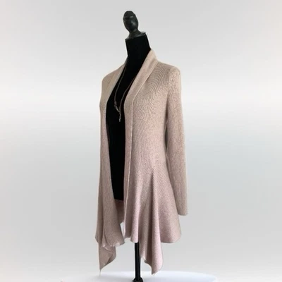 White House Black Market Soft Pink Metallic Cardigan Sweater 22% Wool Sz S - Image 1 of 4