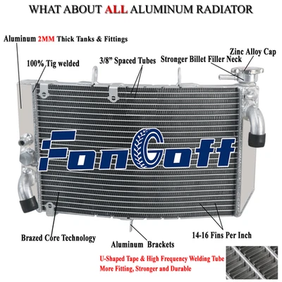 Aluminum Motorcycle Radiator For 2001-2006 05 Honda CBR600 CBR 600 F4 CBR600 F4i Foto 1 de 4