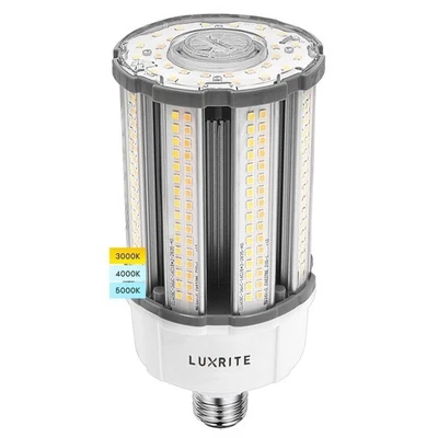 Luxrite 18W/27W/36W LED Corn Light Bulb 3 CCT Up to 5450 Lumens E26/E27 Base - Image 1 of 4