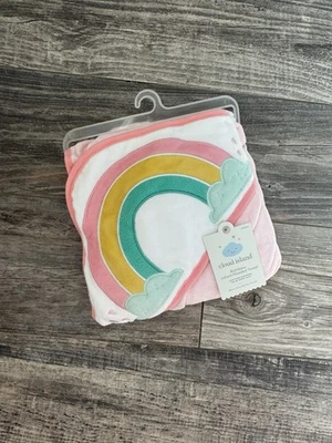 Cloud Island Rainbow infant Hooded Towel Pink Yellow Rainbow Toddler Bath Towel - Image 1 of 2