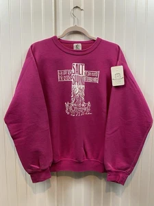 Vintage 90s Salt Spring Island Crewneck Sweatshirt Men’s Small Pink Canada Art - Picture 1 of 6