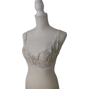 Vintage Victoria's Secret BH ungefüttert UW Spitze Blumen weiß Damen Gr. 36D - Bild 1 von 8
