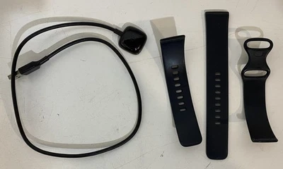 Pulsera Fitbit Sense negra con cable cargador cable USB brazalete Foto 1 de 2