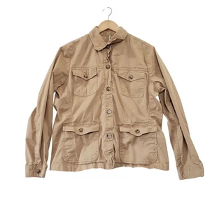 St. Johns Bay Womens Tan Stretch Utility Button Down Jacket XL Camping Fishing - Picture 1 of 5