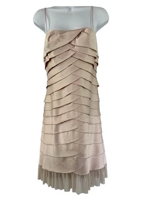 JS 系列浅粉色细肩带分层飘逸正式舞会礼服 6P — 第 1/4 张图片