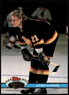 Jyrki Lumme Vancouver Canucks 1991 Stadium Club Topps #154 Rookie Card RC - Image 1 of 2
