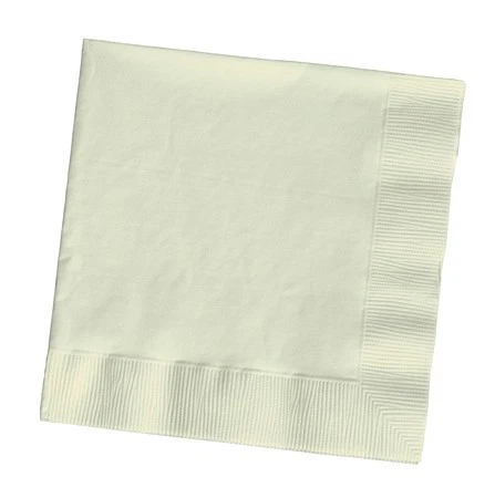 100 PLAIN IVORY beverage/cocktail napkins for wedding/party/event, 2ply, 5"x5" - Image 1 of 1