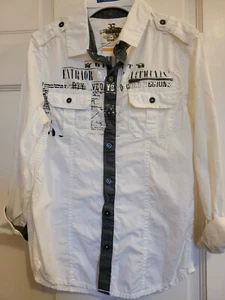 NWT BOYS SIZE SMALL BUTTON DOWN WHITE SHIRT. PURCHASED IN (MACYS) BOYS SIZE 8-20 - Picture 1 of 2