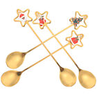  4 Pcs Beverage Christmas Tea Coffee Stirrers Fork and Spoon Gift