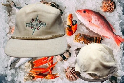 Vintage Corduroy Hat Cap Westward Seafood Alaska fishing trawler advertising - Image 1 of 4