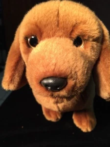 GANZ Plush Animals Dog Dachshund Brown stuffed animal 15" With W On Back EUC - Picture 1 of 12