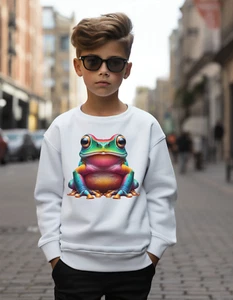 Kids Bullfrog sweatshirt, childs reptile jumper gift idea for frog enthusiasts. - Picture 1 of 12