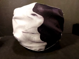 Schwarz & Weiß Stoff Halbmaske Verstellbare Gummibänder Waschbar / Motorrad Maske - Bild 1 von 2