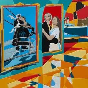 Deep Sea Ugo Nespolo Dipinto Opera Quadro SERIGRAFIA Pop Art su Carta 35x35 - Imagen 1 de 1