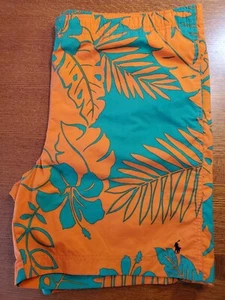 Polo Sport Ralph Lauren Hawaiian Orange Green Board Swim Trunk Shorts XL 42 - Picture 1 of 19