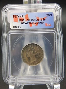 1872-H Canada 20 Cent Coin ICG VF 20 DETAILS - NEWFOUNDLAND (BF2184) - Bild 1 von 4