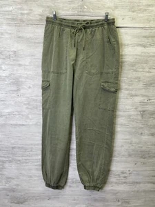 7 For All Mankind Cargo Joggers Womens M Green Pull On Drawstring Waist - Picture 1 of 14