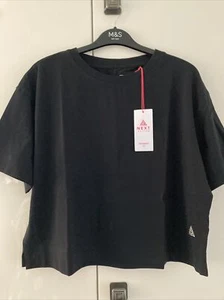 NEXT Active Cool & Dry Boxy Black T-Shirt Medium 12-14 Soft Comfy Stretch - NEW - Picture 1 of 5