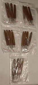 4 Pcs Bamboo Handle Crochet Dreadlock Hook Needle Tool 0.5/0.75mm, Lot of 5 - Picture 1 of 2