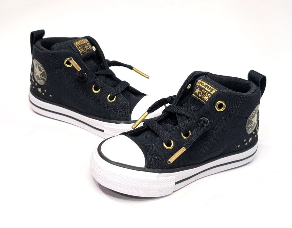 Zapatillas deportivas Converse CTAS Street negras/doradas/blancas para niños pequeños-talla 5/6/7 nuevas con caja Foto 1 de 4