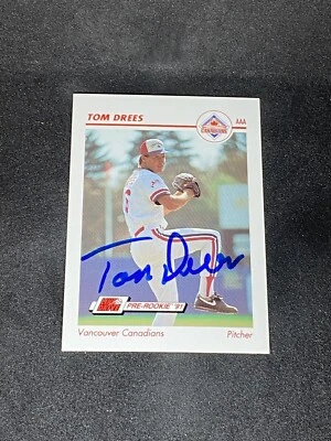Tom Drees 1991 Line Drive AAA #631 Vancouver Canadians Autographed Signed Card - Image 1 of 3